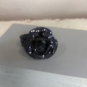Black onyx fashion ring